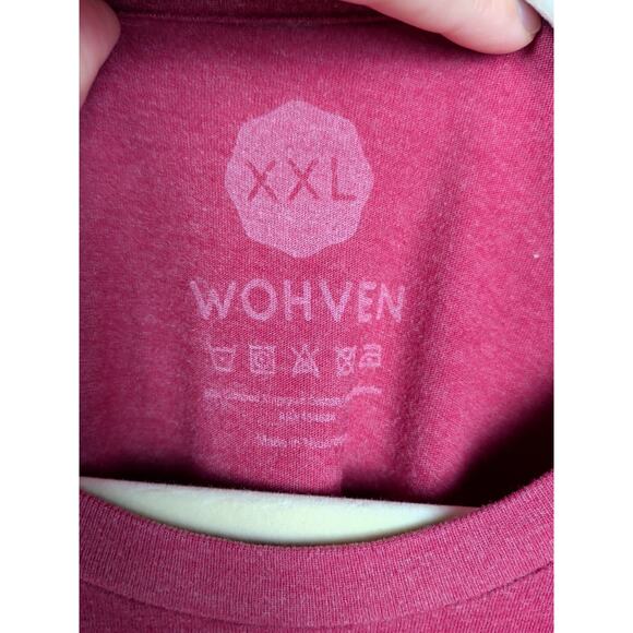 WOHVEN Red Graphic T-Shirt Cotton Blend Short Sleeve January 2018 Men's XXL - Picture 5 of 5